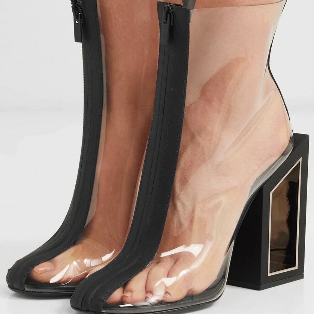 NICOLAS KIRKWOOD Void two-tone PVC ankle boots $1345 CAD Italy made SIZE 6 (US)